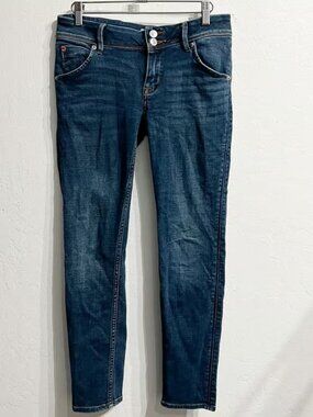 Hudson Collin Skinny Stretch Denim Jeans Flap Mid Rise Pockets Womens 26 Blue